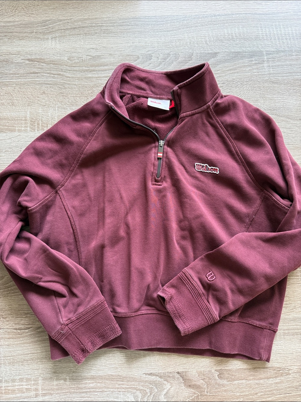 Wilson Women's Maroon Quarter-Zip Cowl Sweater